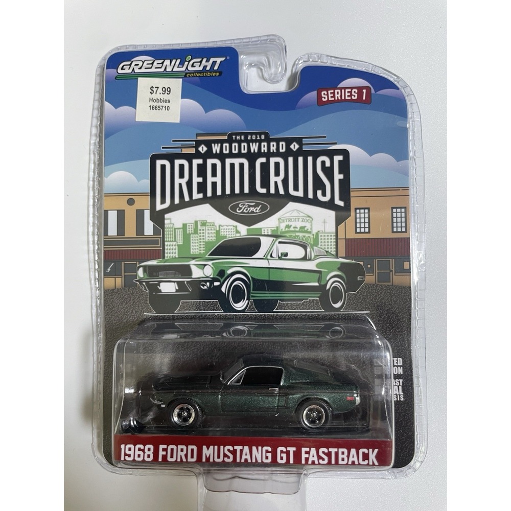CHASE GREENLIGHT 1968 Ford Mustang GT Fastback Green 1:64 Diecast Woodward Dream